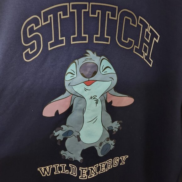 Disney Stitch “Wild Energy” Pullover Sweater XXL Navy Blue Long Sleeve NWT - Picture 6 of 8